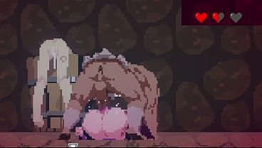 2D 动漫 Game - Cute ninja 动漫 girl dominates 和 squeezes cum